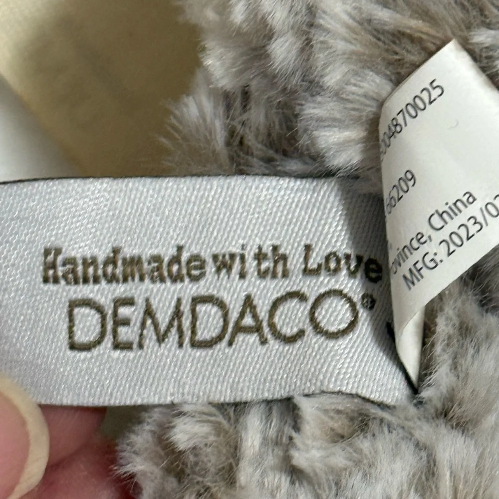 Demdaco Giving Collection Gray and Cream Plush Bear - NWT
